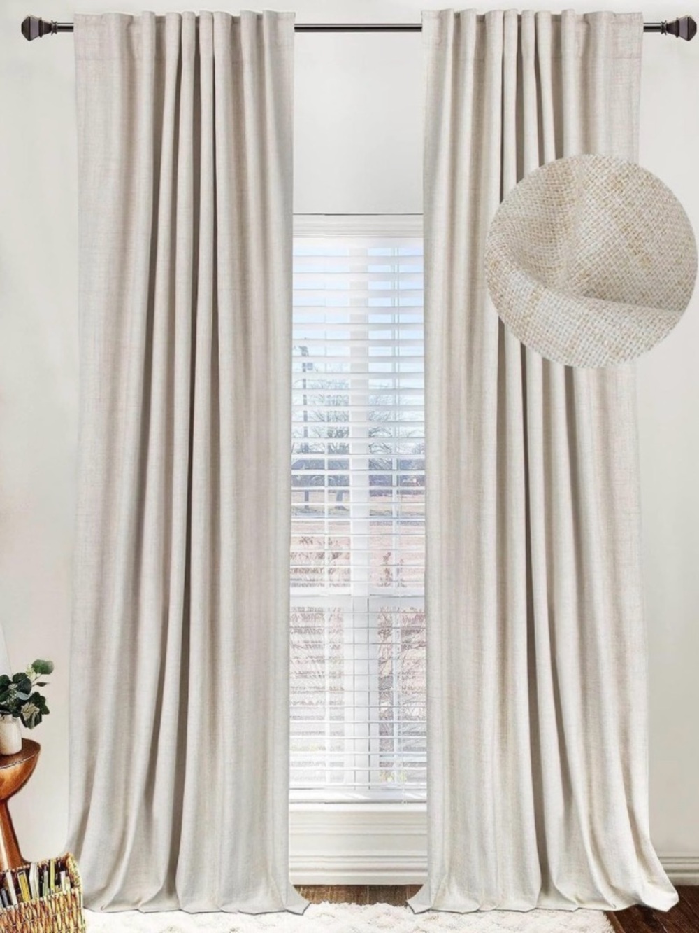 New 100% Blackout Shield Linen Blackout
Curtains for Bedroom 84x50Inches